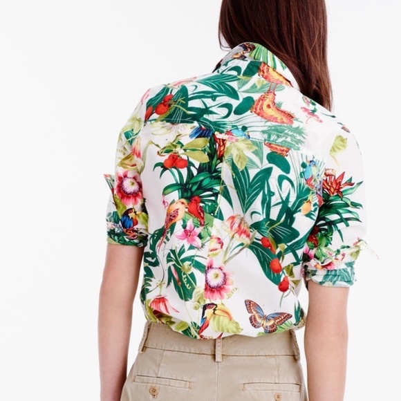 J.Crew x Ratti Cotton Button Up Boy Shirt Into the Wild Jungle Theme 6 - Picture 2 of 7